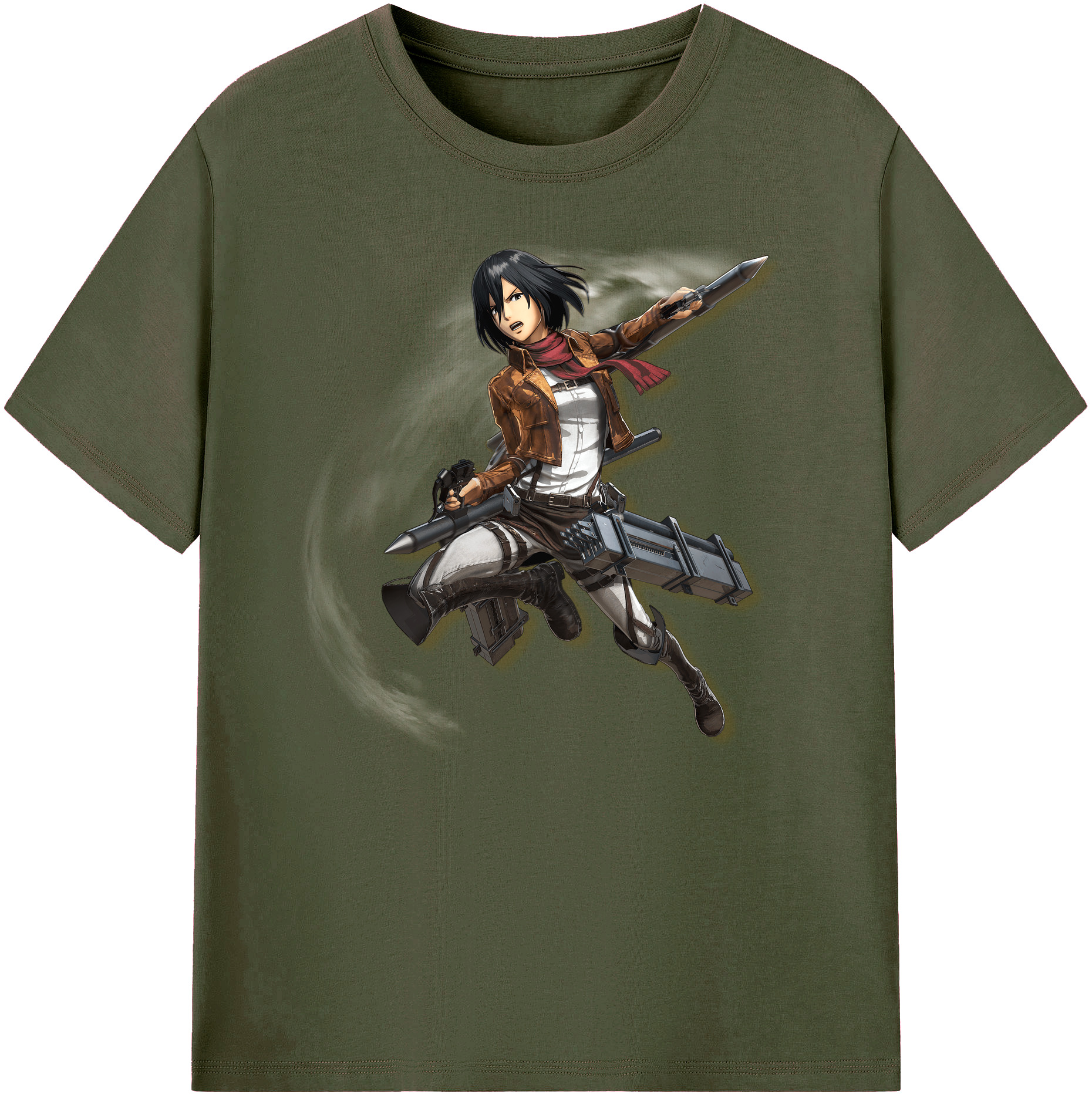 （画像用） 進撃の巨人 ミカサ·アッカーマン Attack on Titan Mikasa Ackerman 綿100％ メンズ半袖Tシャツ｜肌触りやわらか＆通気性